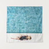 Frauen in schwarzem Bikini Boden und weißer Sonnen Wandteppich (Vorderseite (Horizontal))