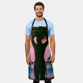 Frauen in schwarzem Panzeroberteil und Hosen auf B Schürze (Getragen)