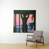 Frauen in schwarzem Panzeroberteil und Hosen auf B Wandteppich (Beispiel)