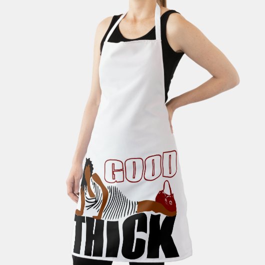 Frauen in schwarzem Stripkleid Gute Dicke Schürze (InSitu)