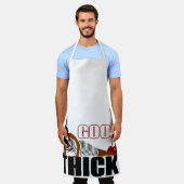 Frauen in schwarzem Stripkleid Gute Dicke Schürze (Getragen)