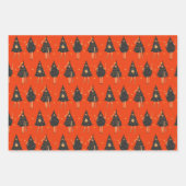 Frauen in schwarzem Weihnachtsbaum gekleidet Geschenkpapier Set (Vorderseite)