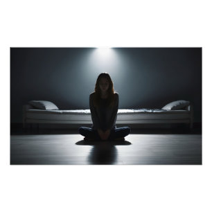 Frauen in schwerer Depressionskunst Fotodruck