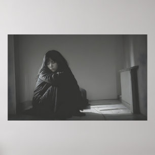 Frauen in schwerer Depressionskunst Poster