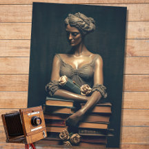 Frauen in Stein mit Büchern 4 Dekoupage Paper