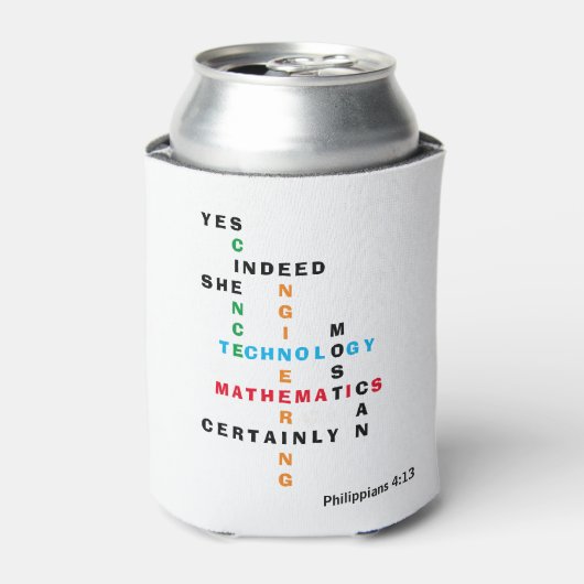 Frauen in STEM-Kreuzworträtsel Dosenkühler (Kanne Vorderseite)