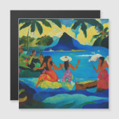 Frauen in Tahiti Magnetkarte (Vorne/Hinten)