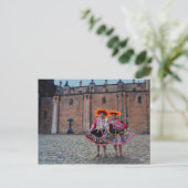 Frauen in traditioneller Kleidung, Cusco, Peru Postkarte (Stehend Vorderseite)