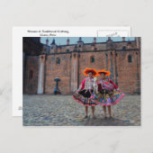 Frauen in traditioneller Kleidung, Cusco, Peru Postkarte (Vorne/Hinten)