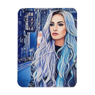 Frauen in urbaner Abstrakter Kunst Magnet