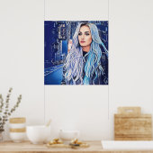 Frauen in urbaner Abstrakter Kunst Poster (Küche)