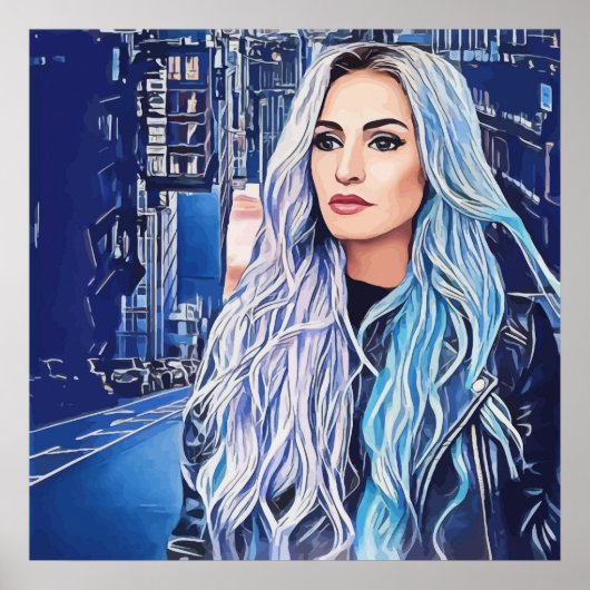 Frauen in urbaner Abstrakter Kunst Poster (Vorne)