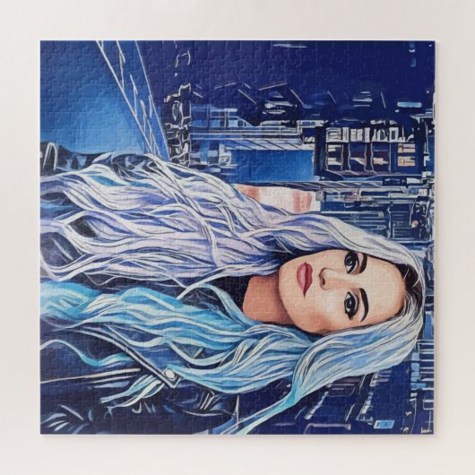 Frauen in urbaner Abstrakter Kunst Puzzle (Horizontal)