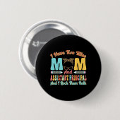 Frauen Istant Mama Messy Bun Retro Mütter Button (Vorne & Hinten)