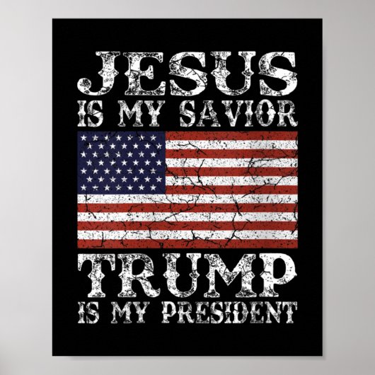 Frauen Jesus ist mein Retter Trump ist mein Präsid Poster (Vorne)