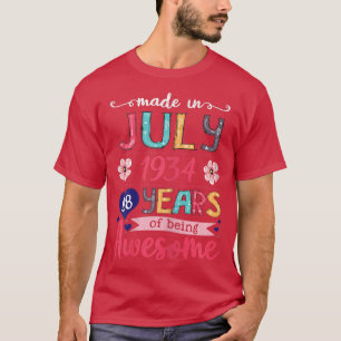 Frauen Juli Mädchen 1934 Geburtstagsgeschenk 88 Ja T-Shirt