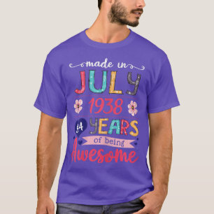Frauen Juli Mädchen 1938 Geburtstagsgeschenk 84 Ja T-Shirt