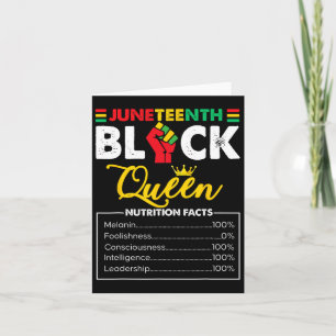 Frauen Juneteenth Black African Queen Nutritional Karte