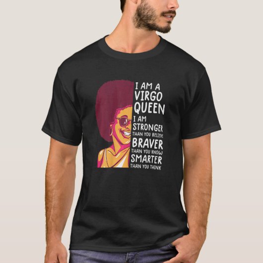 Frauen Jungfrau Königin Frauen Astrologie Zodiac V T-Shirt (Vorderseite)