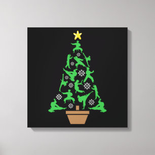 Frauen Kampfsport - Mädchen Karate Weihnachtsbaum Leinwanddruck