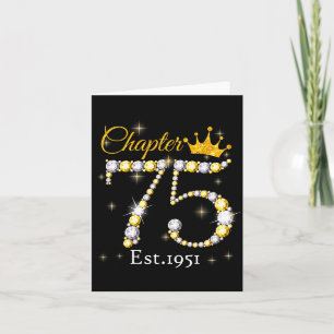 Frauen Kapitel 75 Fantastisch Est 1951 75. Geburts Karte