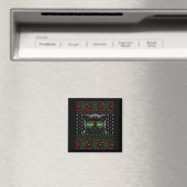 Frauen Katze hässlicher Weihnachtspullover Stil lu Magnet (In Situ (Geschirrspüler))