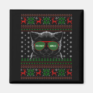 Frauen Katze hässlicher Weihnachtspullover Stil lu Magnet