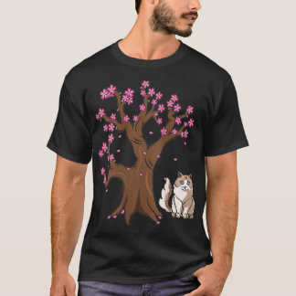 Frauen Katze Mutter Ragdoll Japanische Kirschblüte T-Shirt