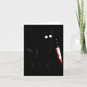 Frauen Katze What_ Mörderische schwarze Katze mit Karte