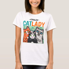 Frauen Katzen-Damen-Cat Lovers Cute Funny T-Shirt