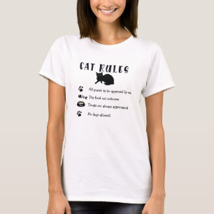Frauen-Katzen-Regeln Grafikdruck 100% Baumwolle T-Shirt