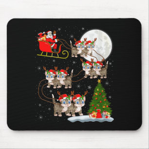 Frauen Katzen Santa Schlitten Fliegend Lustig Magi Mousepad