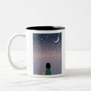 Frauen Katzen Sterne Weltraum Galaxy Girl Universe Zweifarbige Tasse