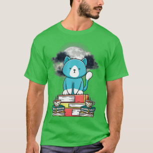 Frauen Katzenkatze trinken Tee lesen Bücher Sterne
