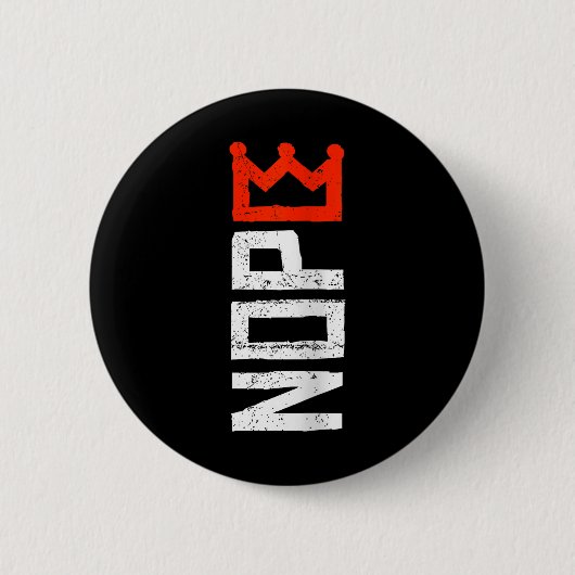 Frauen Kein König Protest Schild Vertikal Nope V-A Button (Vorderseite)