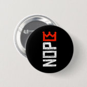 Frauen Kein König Protest Schild Vertikal Nope V-A Button (Vorne & Hinten)