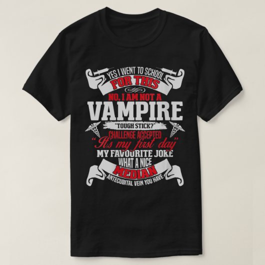Frauen keine Vampirleuchte Phlebotomie Techniker P T-Shirt (Design vorne)