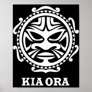 Frauen Kia Ora Maori Kultur Symbol Haka Tanz Neu Poster