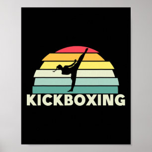 Frauen Kickboxen Kampfsport Retro Karate Mädchen K Poster