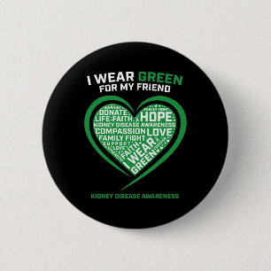 Frauen Kinder Grüne Geschenke Freunde Nierenerkran Button