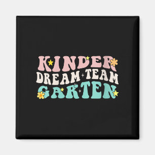 Frauen Kindergarten Dream Team Retro Groovy Teache Magnet