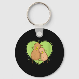 Frauen Kiwi-Vogel ist verliebt in Kiwi-Frucht-Tier Schlüsselanhänger