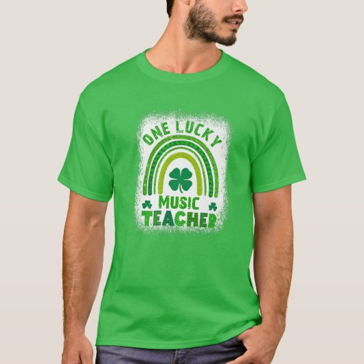 Frauen Kleeblatt Ein glücklicher Lehrer St Patrick T-Shirt (Vorderseite)