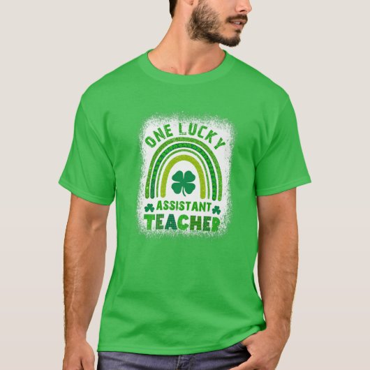Frauen Kleeblatt Ein glücklicher Lehrer St Patrick T-Shirt (Vorderseite)