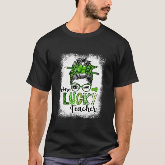 Frauen Kleeblatt One Lucky Teacher St. Patrick's D T-Shirt (Vorderseite)