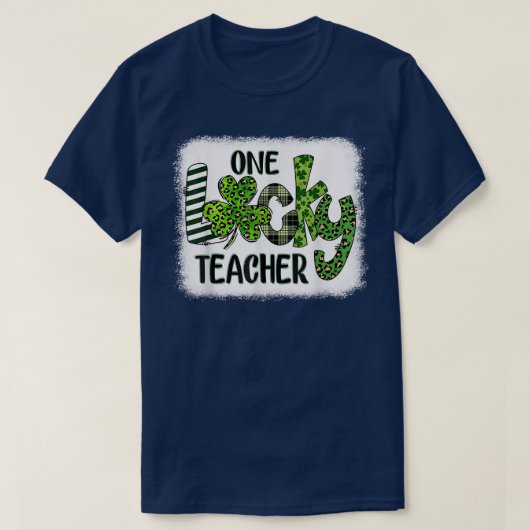 Frauen Kleeblatt One Lucky Teacher St  T-Shirt (Design vorne)