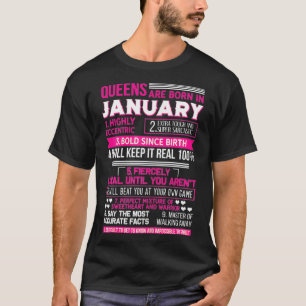 Frauen Königinnen geboren im Januar Funny Birthday T-Shirt
