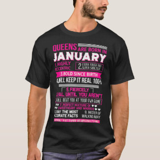 Frauen Königinnen geboren im Januar Funny Birthday T-Shirt
