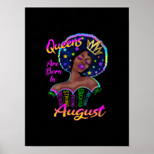 Frauen Königinnen sind im August zum Geburtstag Ge Poster