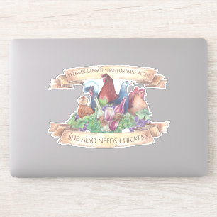 Frauen können nicht allein auf Wein überleben - Hü Aufkleber